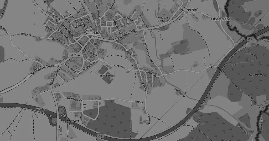 Kartenausschnitt: Fabrikstraße 3, 92726 Waidhaus